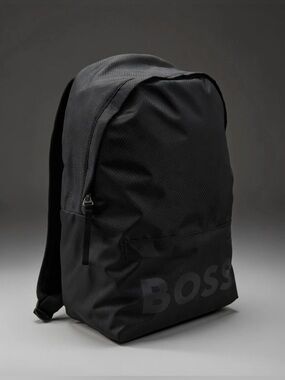 BOSS Men's Black Logo Backpack Pixel Backpack Black Ripstop NWT Designer Urban